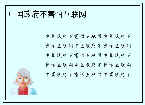 中国政府不害怕互联网